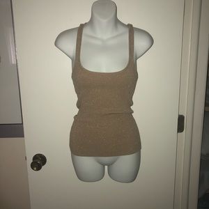 Tan metallic BEBE tank